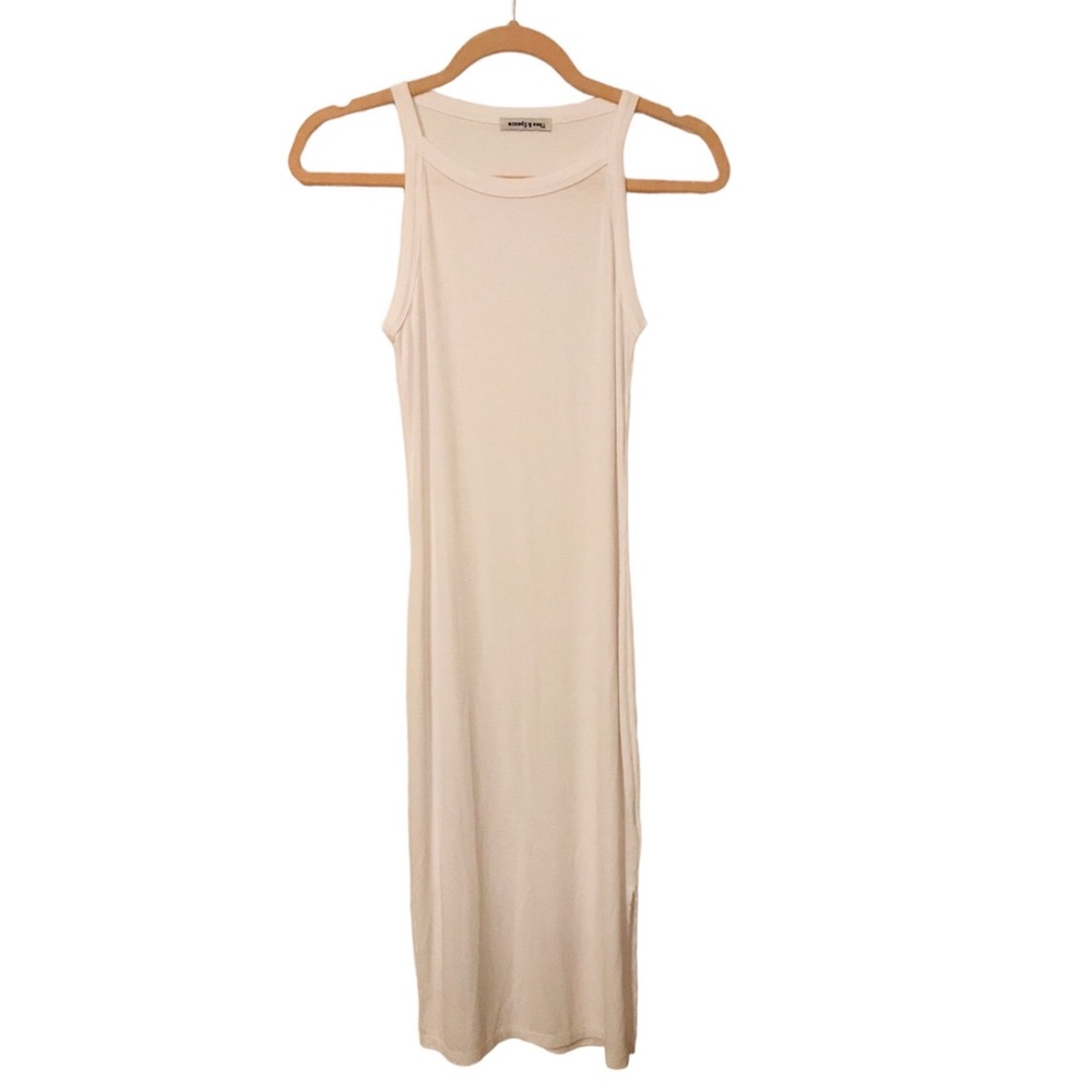 NWT Theo and Spence white ribbed midi tank dress